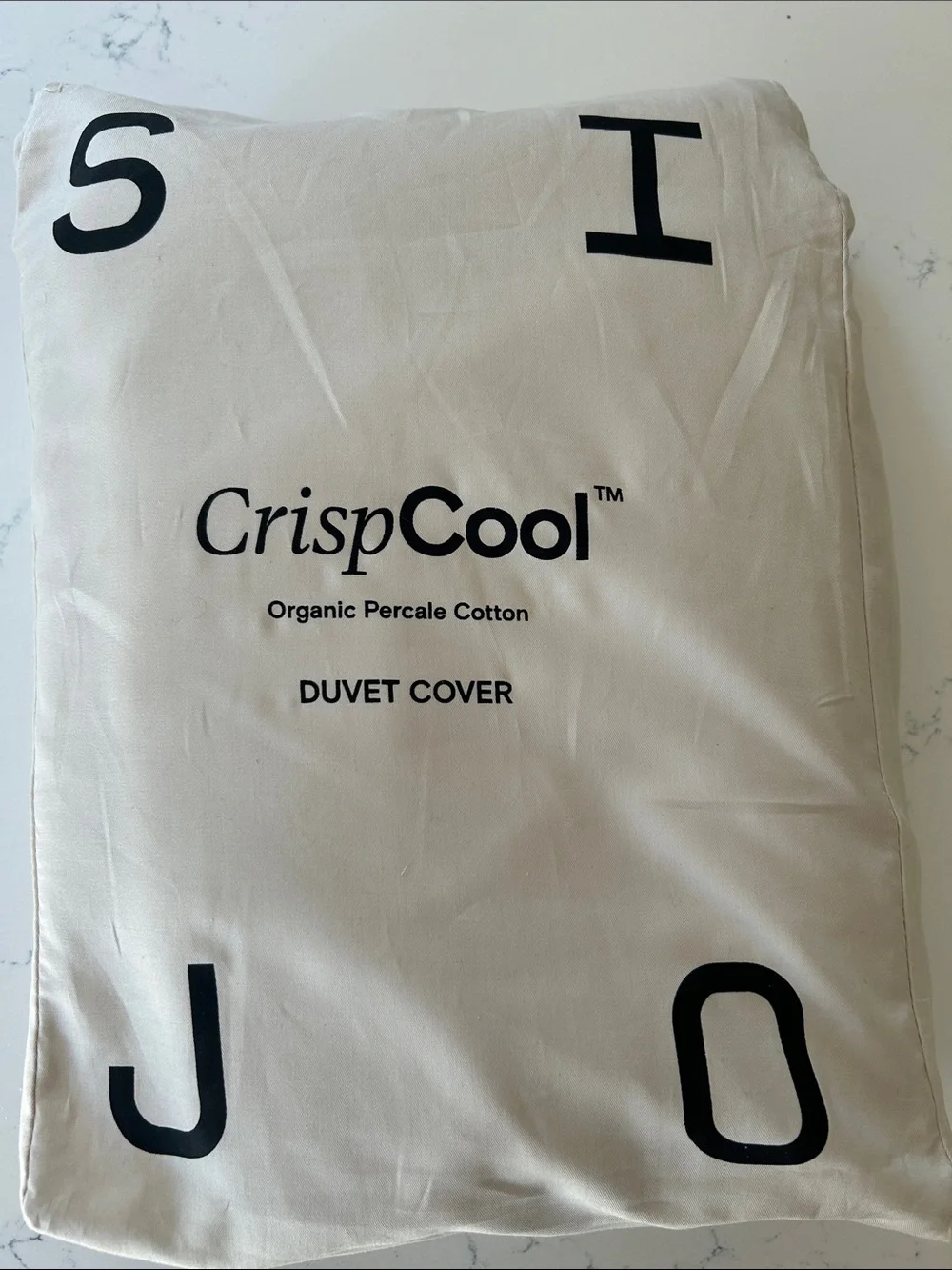 Sijo CrispCool Organic Cotton Percale Duvet Cover, Fog, NEW no tag
